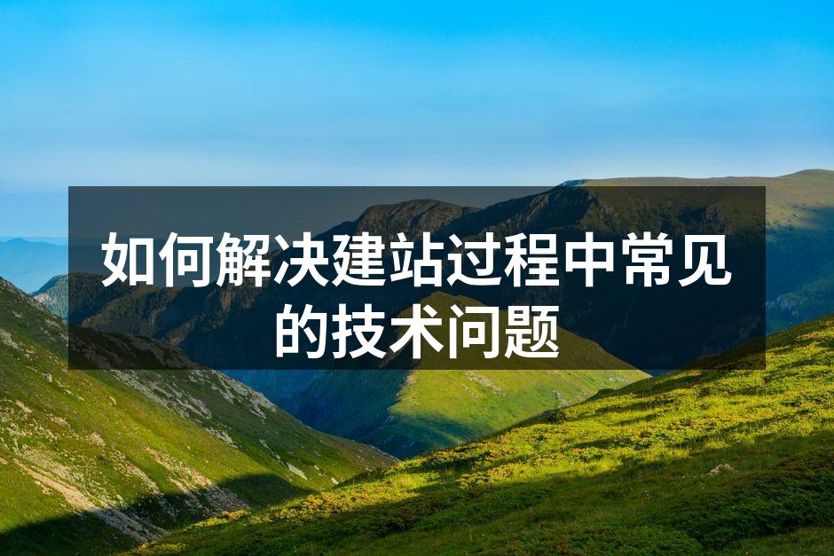如何解决建站过程中常见的技术问题